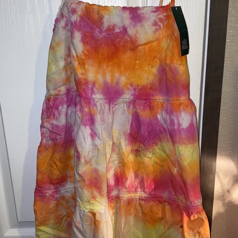 Hand tie dyed dress XS